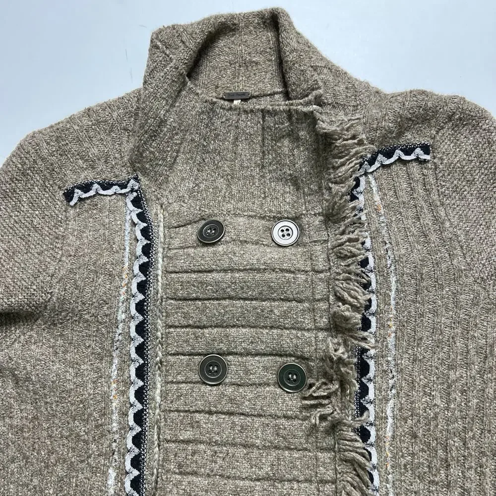 Free People Cuddle Bear Admiral Sweater Cardigan Jacket Brown Size Medium
